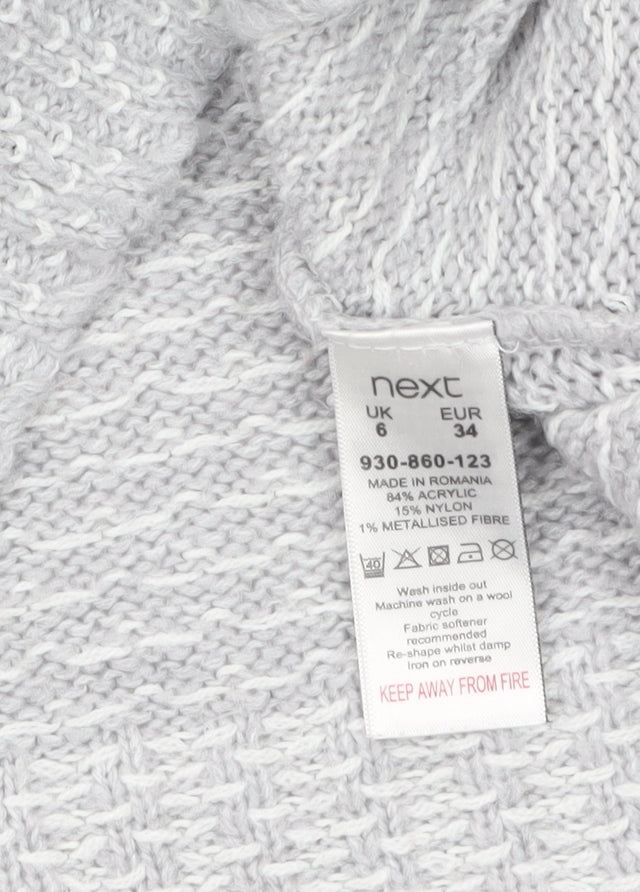 Next Women’s Grey Christmas Bird Jumper Size 6 Pullover Knit