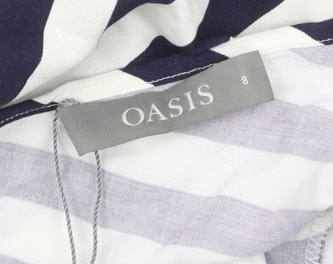 Oasis Women’s Blue Striped Viscose Camisole Blouse Size 8