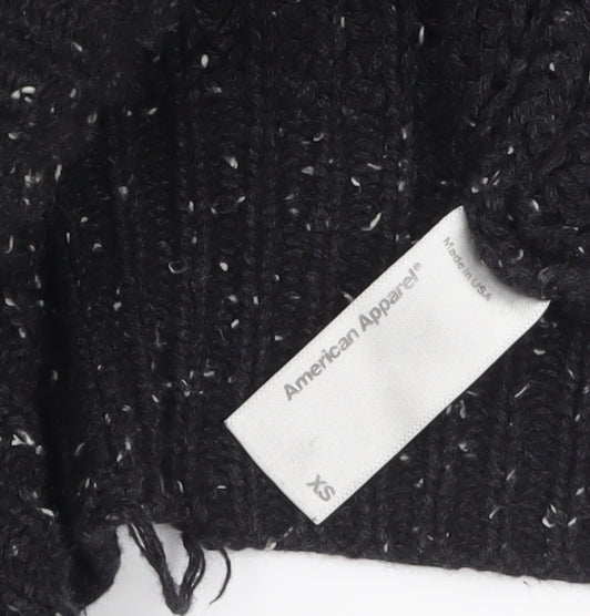American Apparel Women's Black XS Chunky Knit Cotton Pullover Jumper