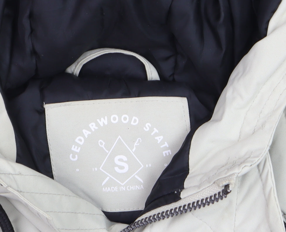Cedarwood State Men's Beige Hooded Parka Coat Size S