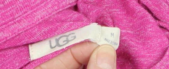 UGG Women Pink Long Sleeve Twist Front Jersey Top Size M