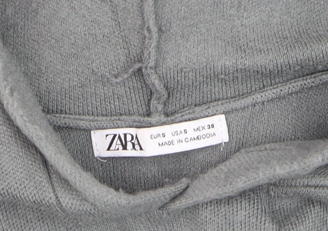 Zara Men Grey Hooded Pullover Knit Jumper Size M