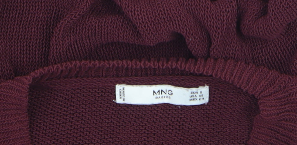 Mango Women's Purple Knit Crew Neck Pullover Jumper Size 6