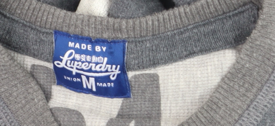 Superdry Men's Grey V-Neck Graphic Pullover Jumper M