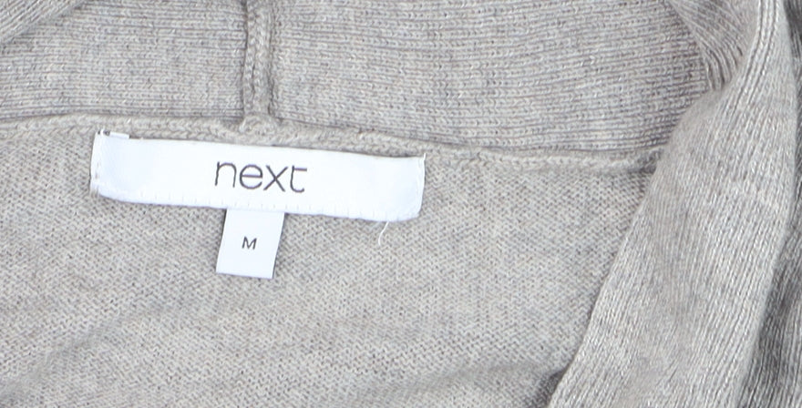 Next Women Grey Medium Open Front Long Sleeve Knit Cardigan