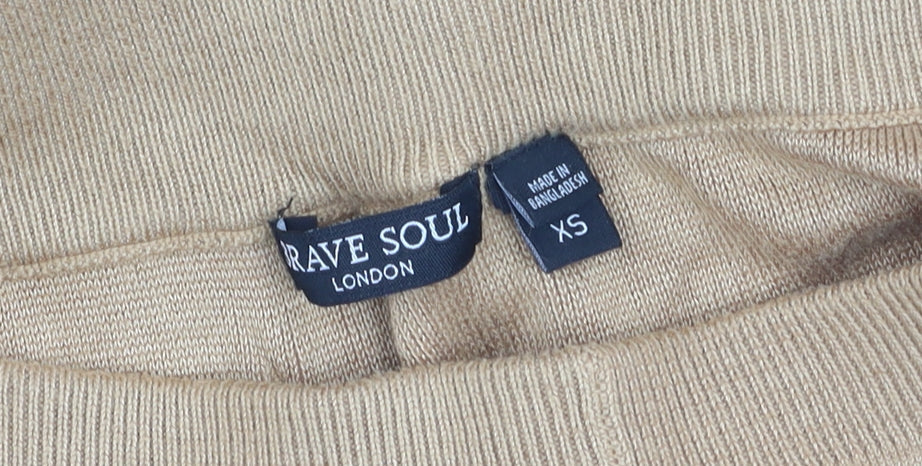 Brave Soul Women’s Beige Knit Jogger Trousers XS