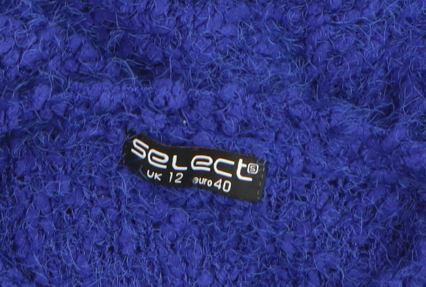 Select Womens Blue Chunky Knit Crew Neck Pullover Jumper Size 12