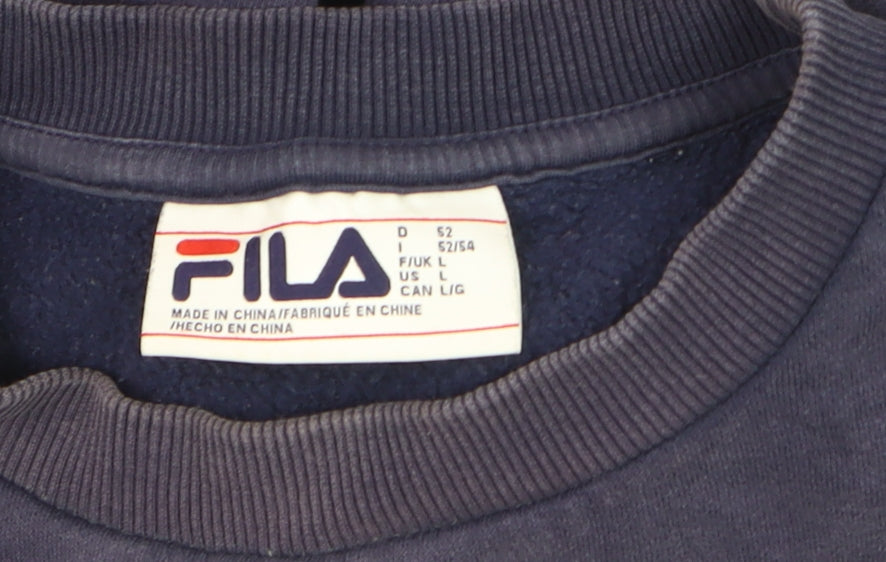 Fila Men's Blue Logo Pullover Sweatshirt Size L