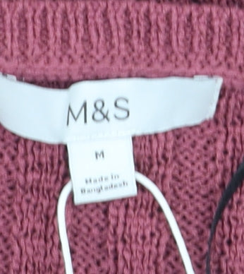 Marks & Spencer Women’s Purple Ribbed Knit Jumper Size M