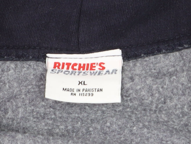 Ritchie's Sportswear Men's Blue XL Full Zip Hoodie College Style