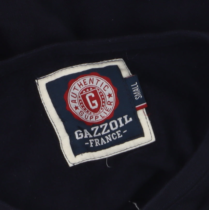Gazzoil Boys Black Pullover Sweatshirt Small Ski Graphic Cotton Top