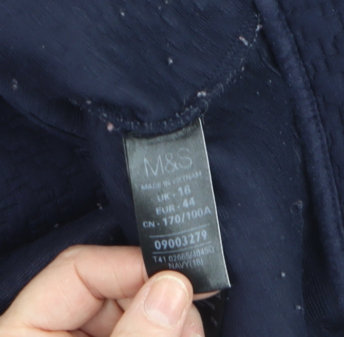 Marks & Spencer Men's Navy Bomber Jacket Size L Polyester Cotton Blend