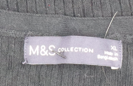 Marks and Spencer Women Black XL Open Front Cardigan Viscose Blend