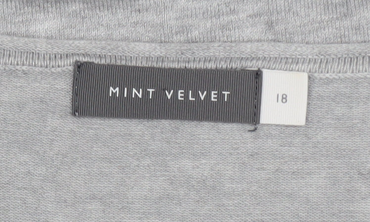 Mint Velvet Women's Grey Tunic Long Sleeve Jersey Blouse Size 18
