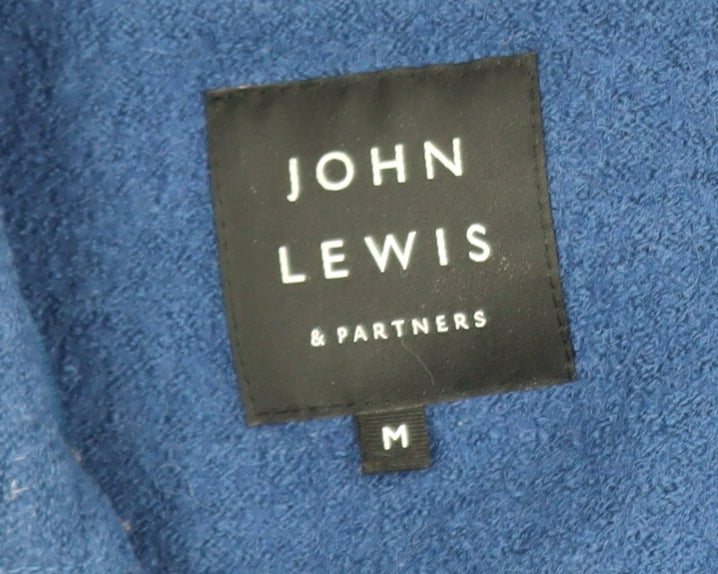 John Lewis Womens Blue Wool Mid-Length Overcoat Size M