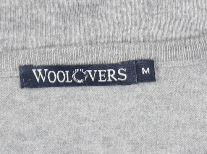Woolovers Men’s Grey V-Neck Cotton Silk Jumper Size M