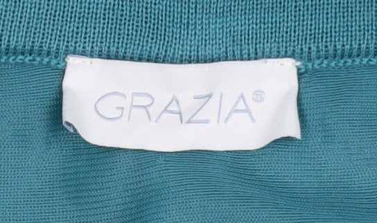 Grazia Women’s Blue Midi Wool Blend Pencil Skirt Size 18
