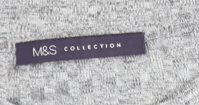 Marks & Spencer Women’s Grey Long Sleeve Waffle Knit Pullover Jumper Size 22