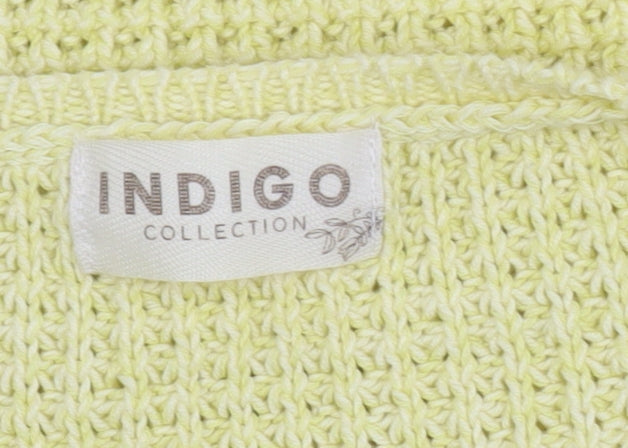 Marks & Spencer Women Yellow Cotton Waffle Knit Jumper Size 10
