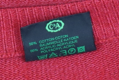 Westbury Men's Red XL Crew Neck Cotton Blend Pullover Jumper