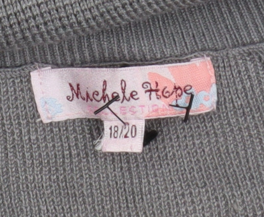 Michele Hope Women Grey Sleeveless Open Knit Vest Size 18/20