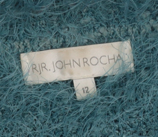 RJR John Rocha Women's Blue Size 12 Fluffy Knit Jumper