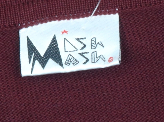 Mash Mash Men's Burgundy Acrylic Long Sleeve Polo Size 2XL