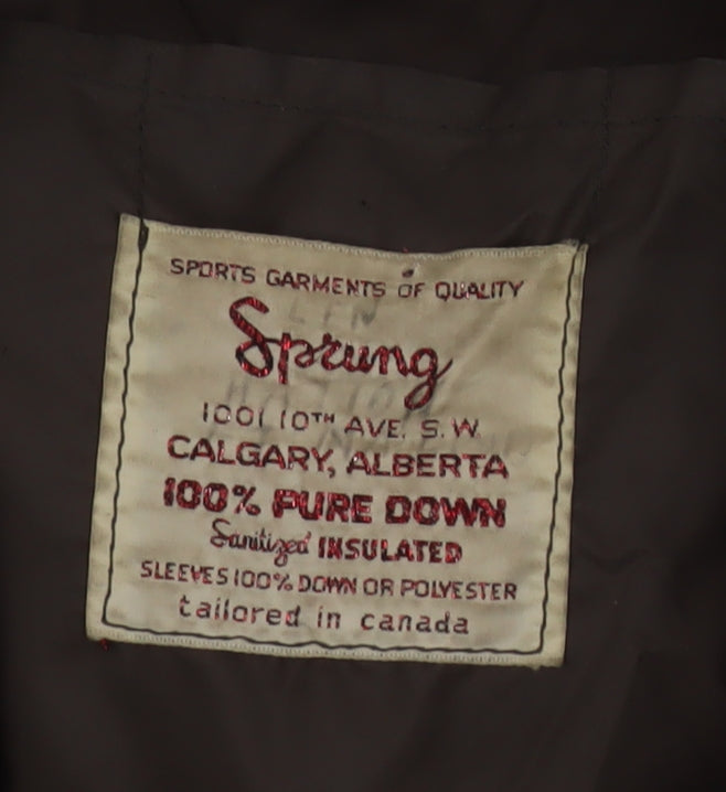 Sprung Men's Brown Down Puffer Jacket L Winter Insulated Hooded