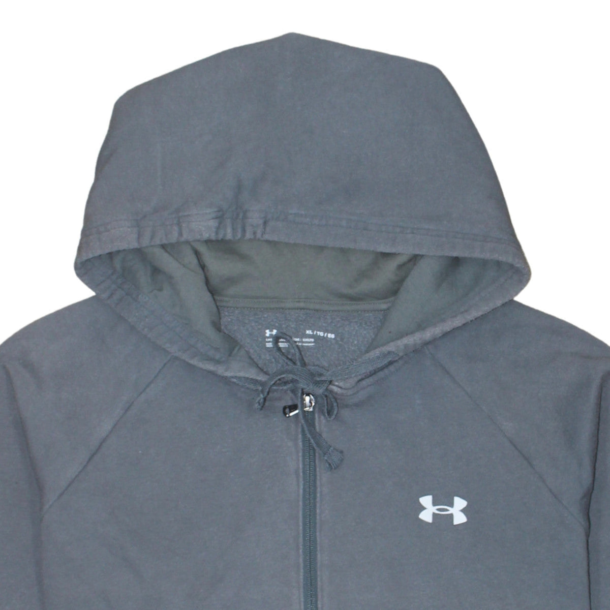 Under Armour Men Grey Full Zip Hoodie XL Loose Fit Sportswear