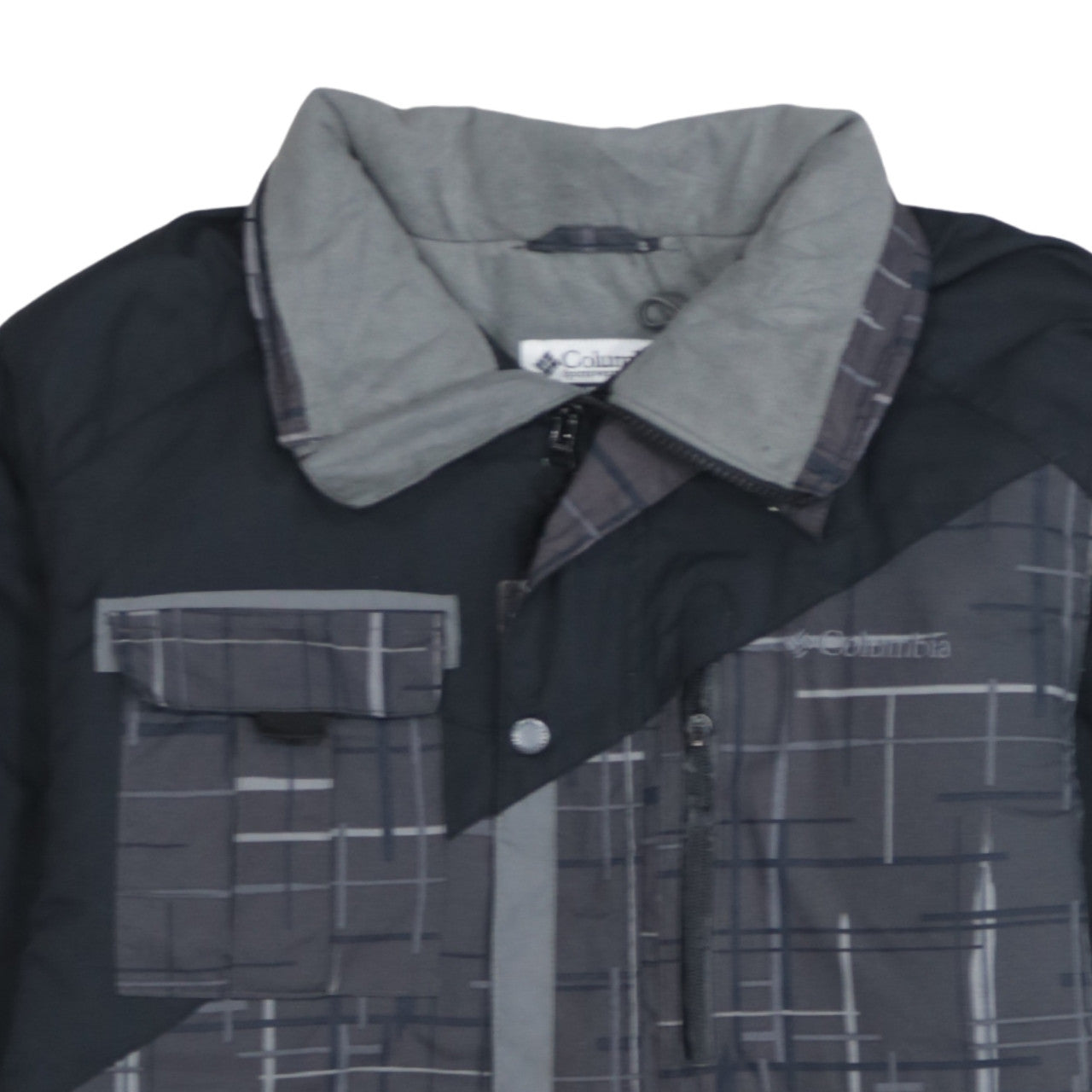 Columbia Boys Grey Geometric Waterproof Lined Winter Puffer Jacket 20 Plus