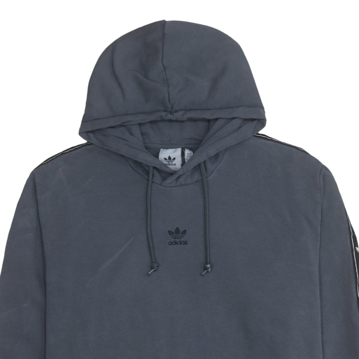 Adidas Men's Grey XL Pullover Hoodie with Logo Detail