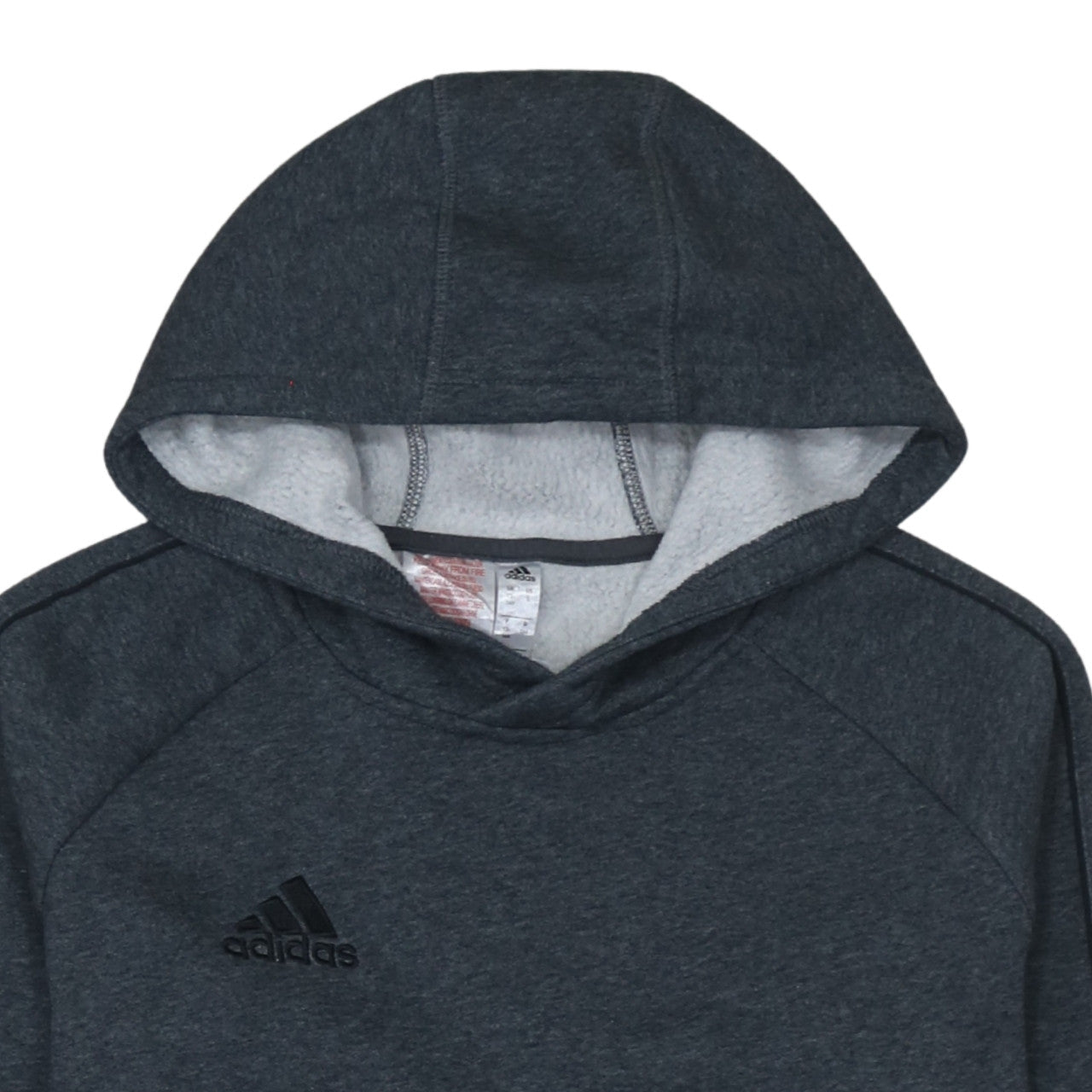 Adidas Boys Grey Fleece Pullover Hoodie Size 13-14 Years