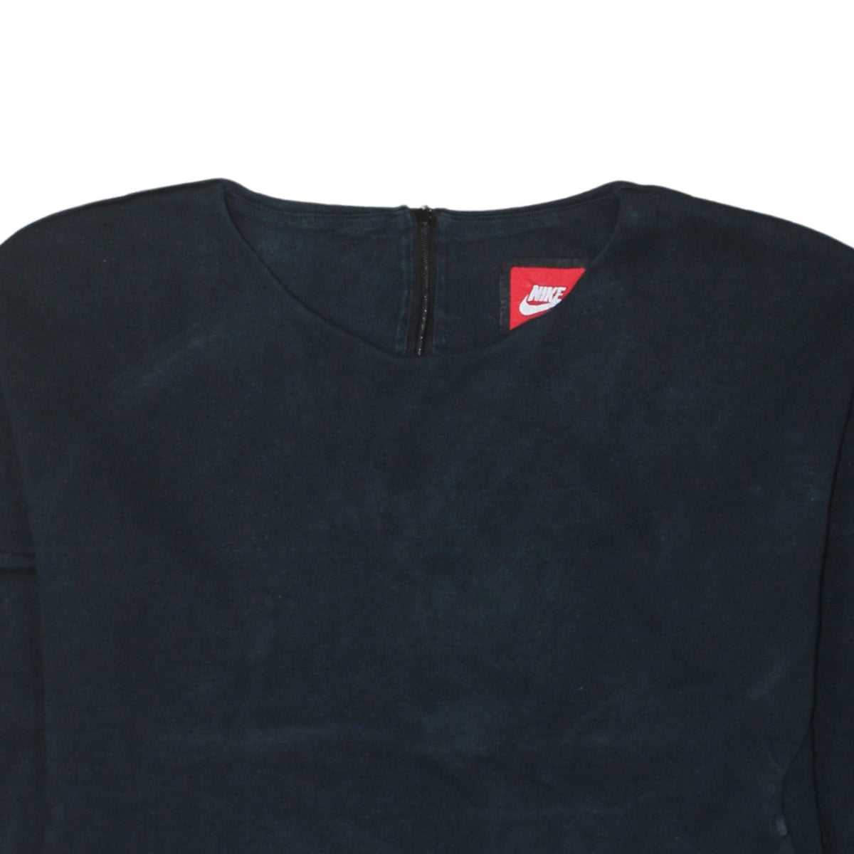 Nike Women Navy Sweatshirt Medium Round Neck Long Sleeve Zip Back