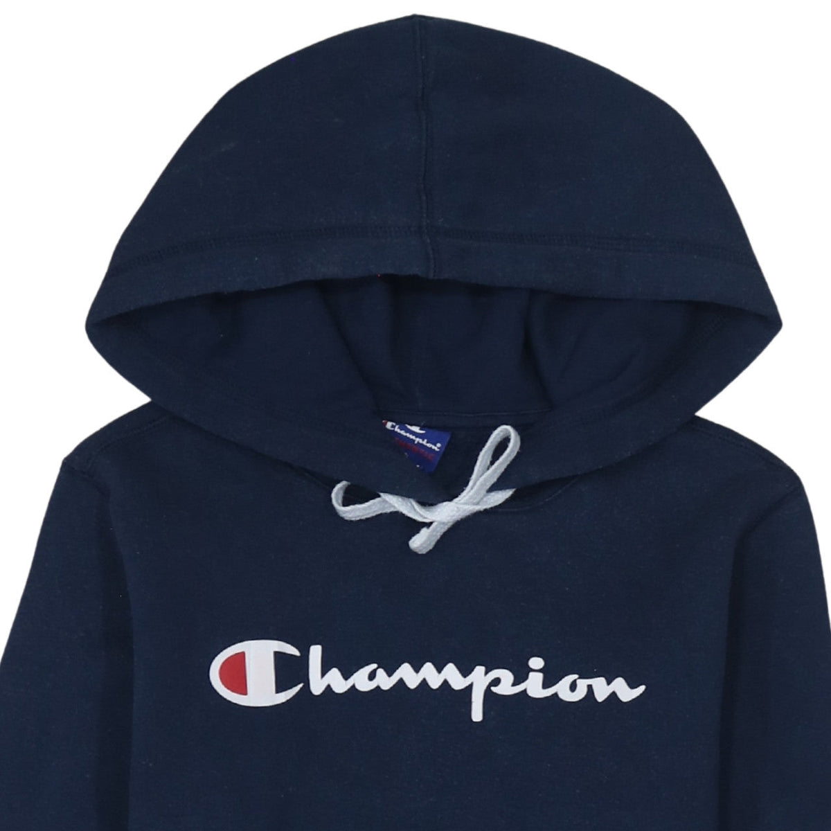 Champion Women's Navy Pullover Hoodie Medium - Classic Logo Cotton Blend
