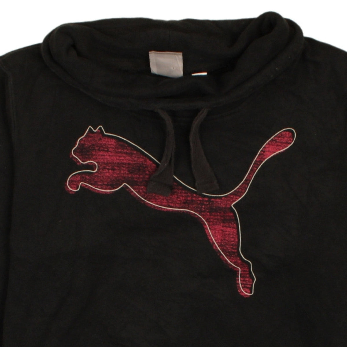 Puma Womens Black Size 12 Pullover Hoodie with Red Logo