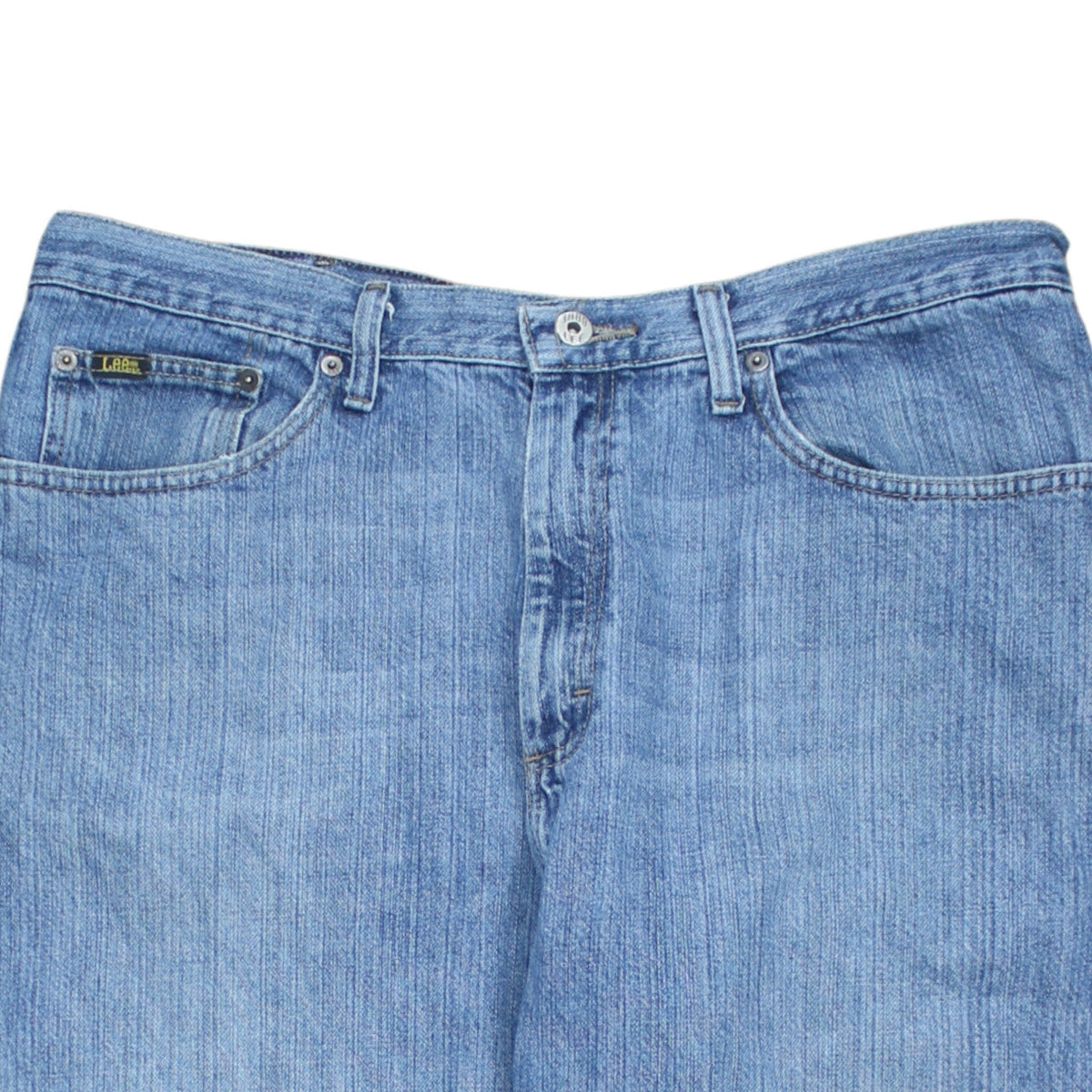Lee Men's Blue 38x32 Straight Fit Denim Jeans