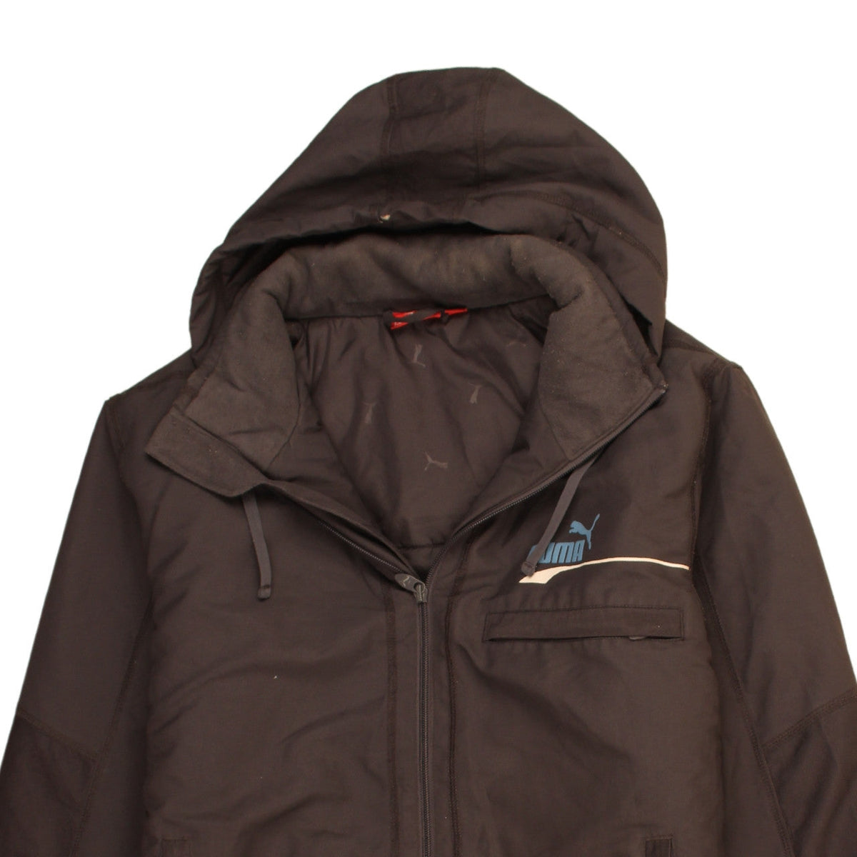 Puma Men's Brown Hooded Parka Jacket Size S Water Resistant