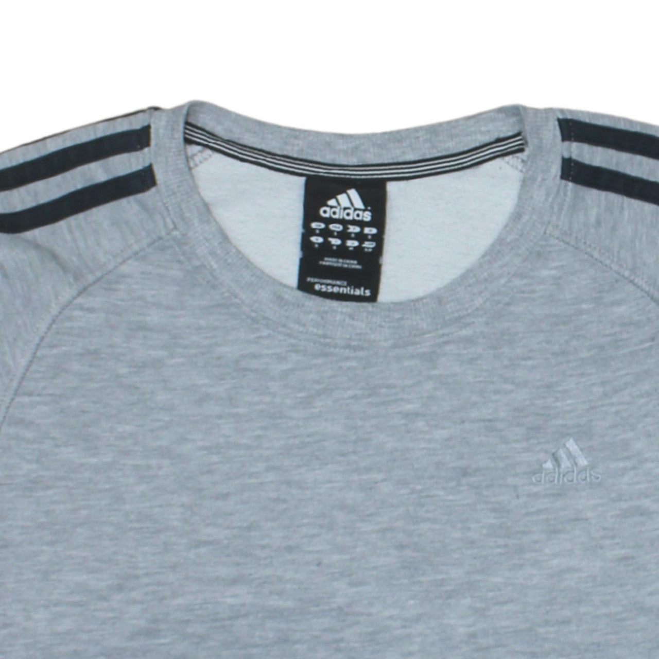 Adidas Men's Grey Crew Neck Pullover Sweatshirt S Regular Fit