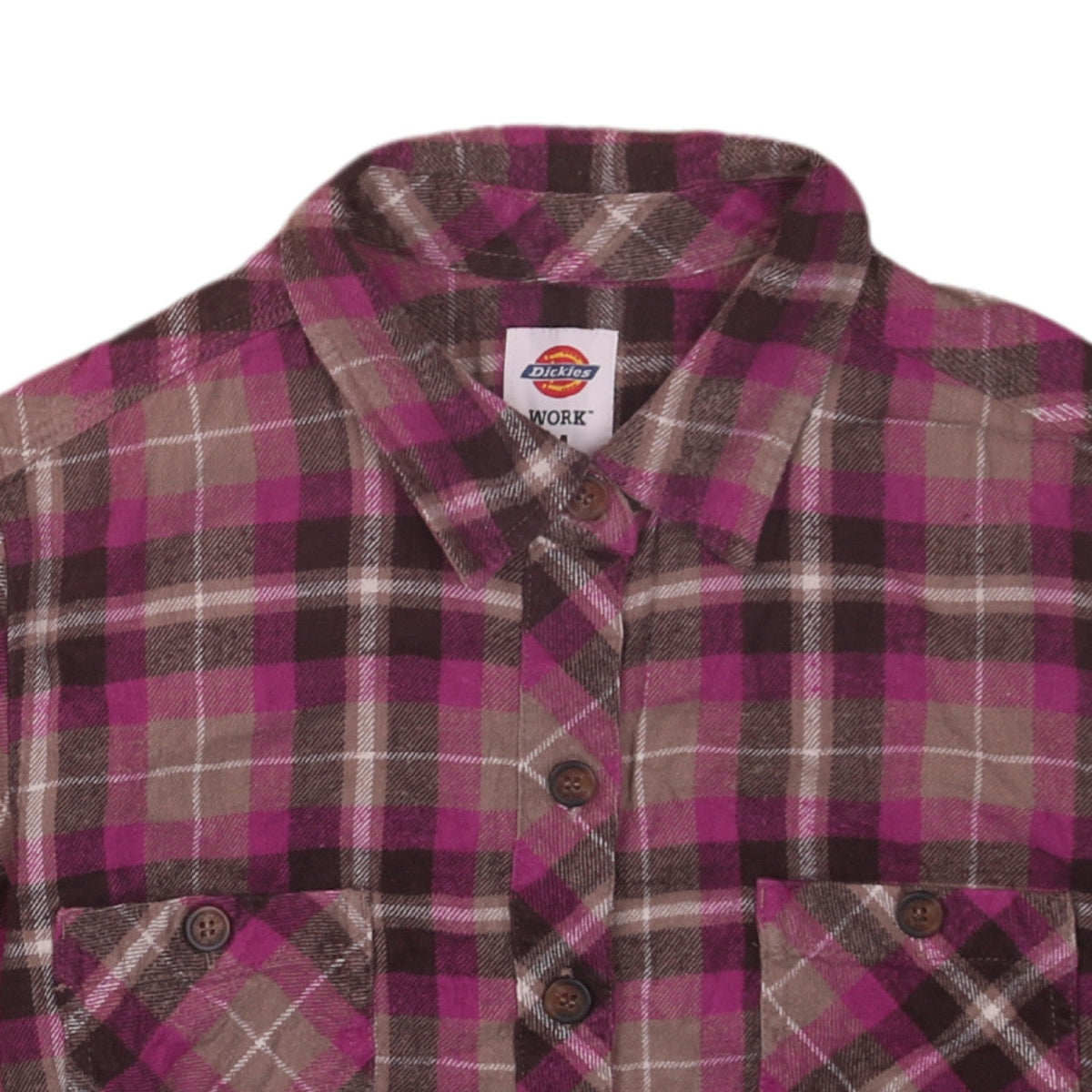 Dickies Women Multicoloured Plaid Flannel Long Sleeve Button-Up Shirt M