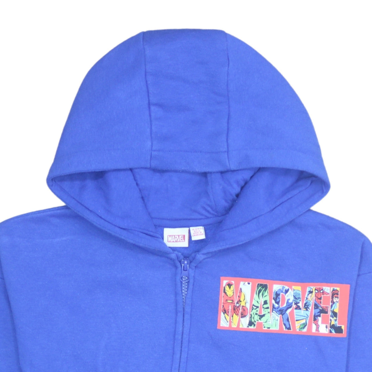Marvel Boys Blue Full Zip Hoodie 11-12 Years Superhero Graphic Fleece