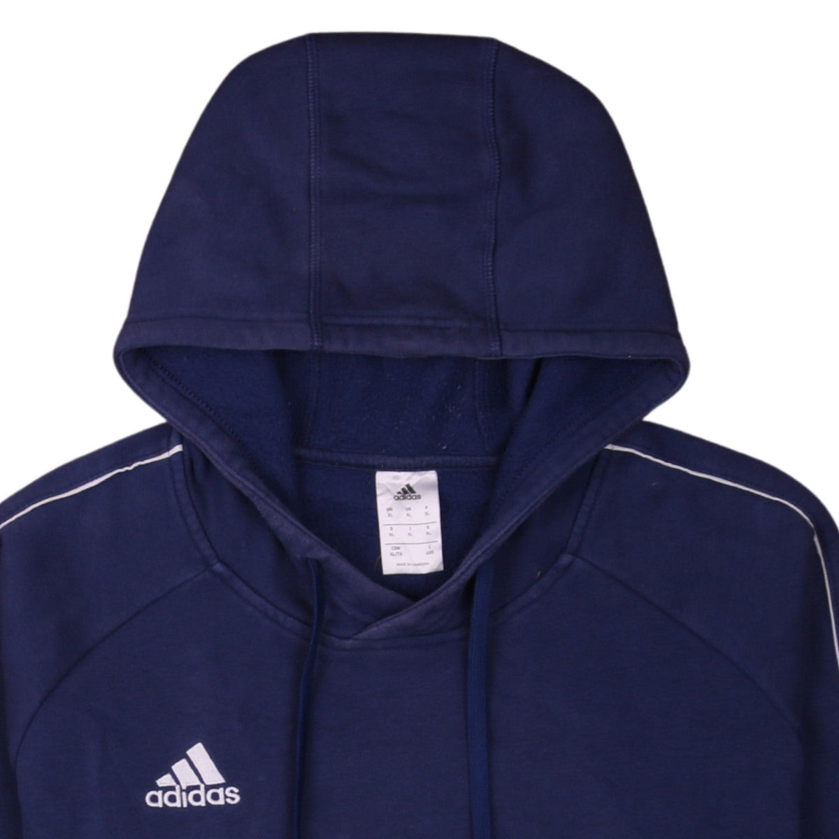 Adidas Men's Blue XL Pullover Hoodie with Logo and Pockets