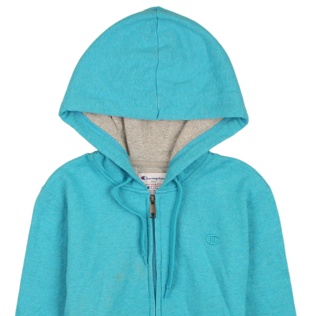 Champion Women's Blue Full Zip Hoodie Size L Eco Authentic Sweatshirt