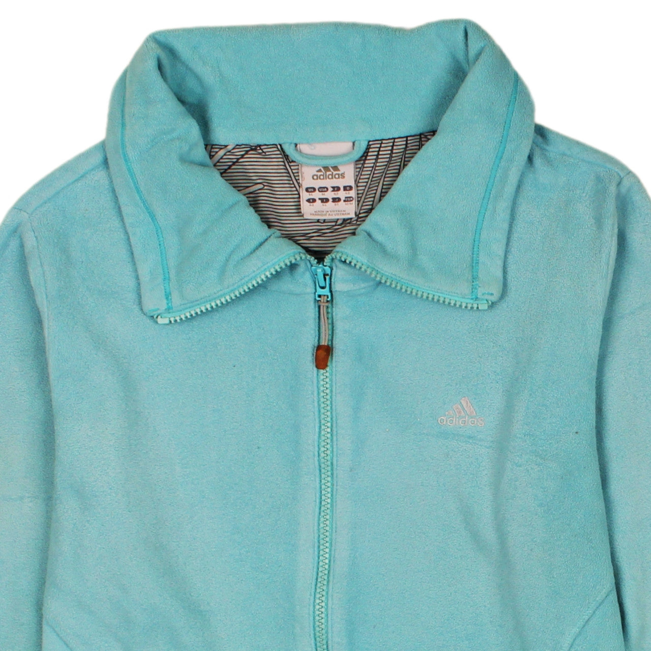 Adidas Womens Blue Fleece Full Zip Jacket Size 14