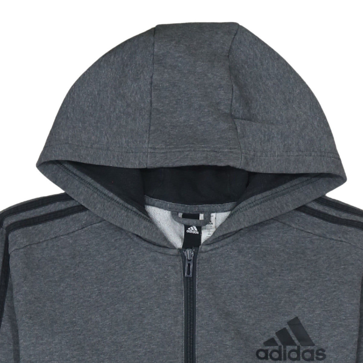 Adidas Men's Grey Full Zip Hoodie Size L Sports Fleece