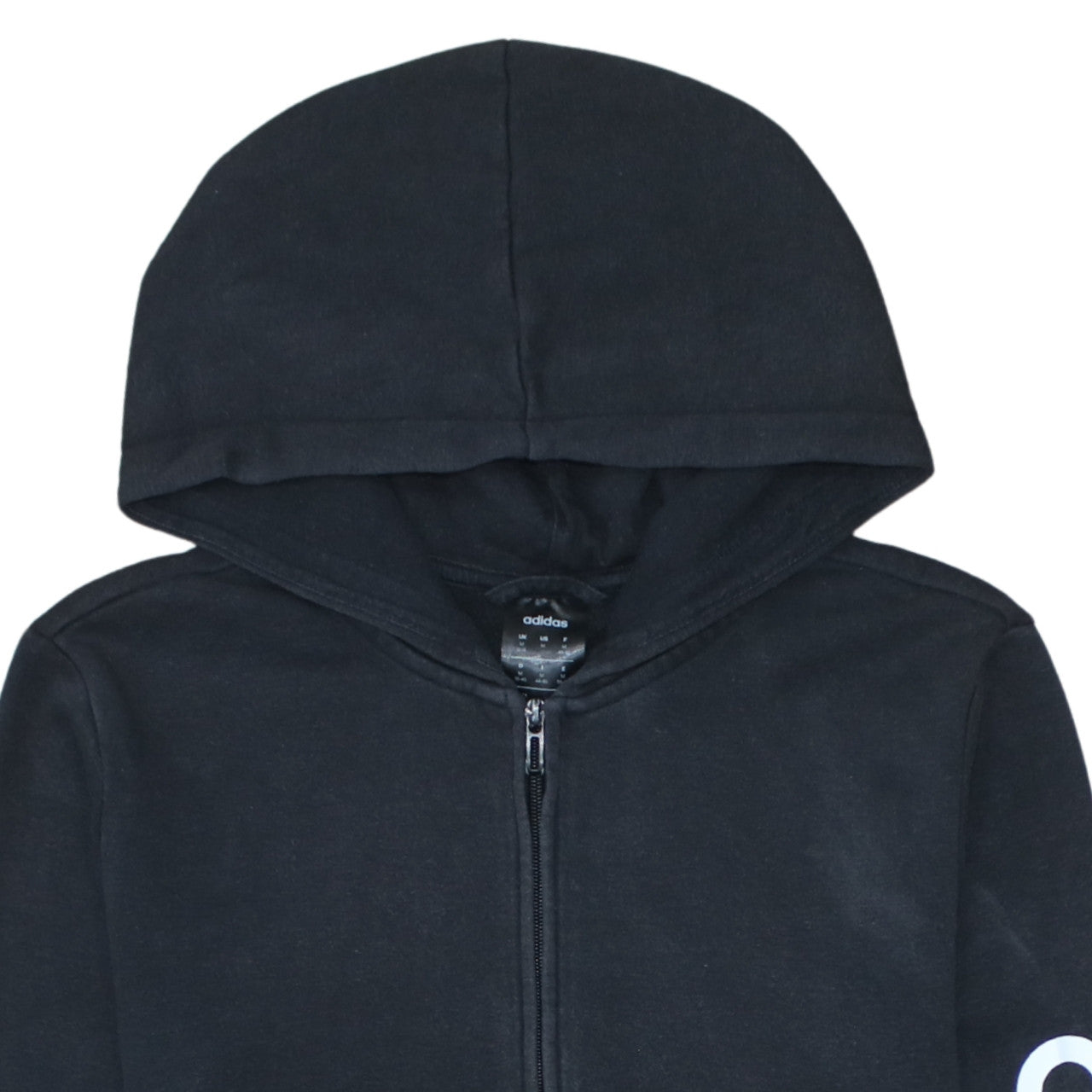 Adidas Womens Black Full Zip Hoodie Medium 12 Hooded Sweatshirt