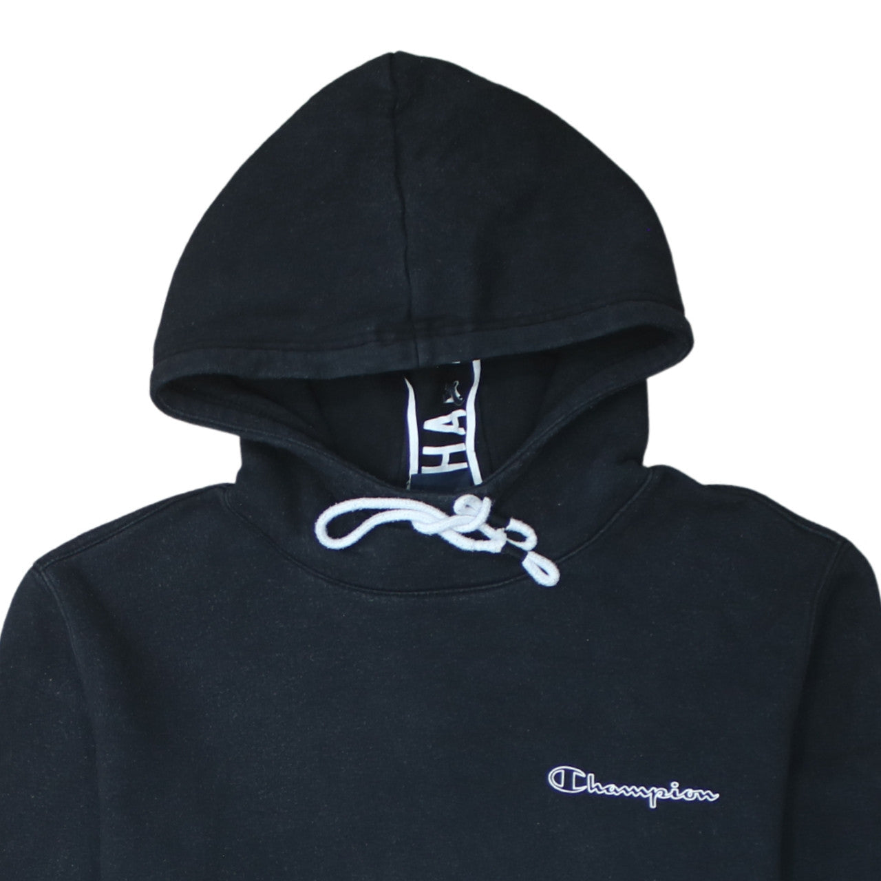 Champion Women's Black Large Pullover Hoodie with Logo Trim