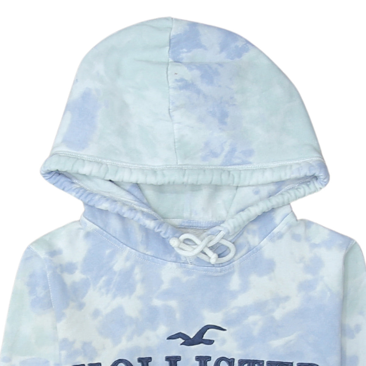 Hollister Women's Blue Tie-Dye Pullover Hoodie XS Cotton Blend