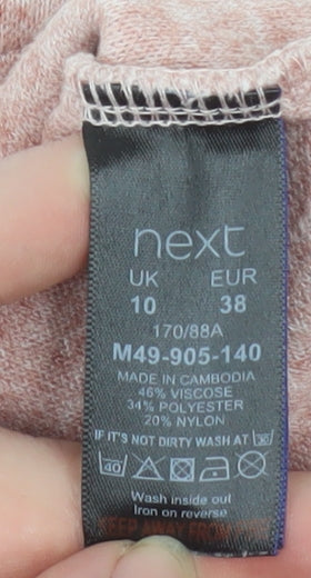 Next Women Pink One Shoulder Knit Top Size 10 Regular Fit