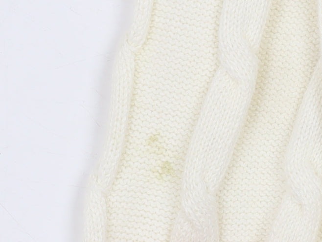Slazenger Women's Ivory Cable-Knit V-Neck Jumper Size S