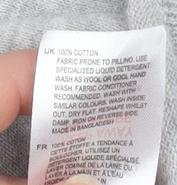 White Stuff Women's Grey Size 12 Cotton Open Cardigan